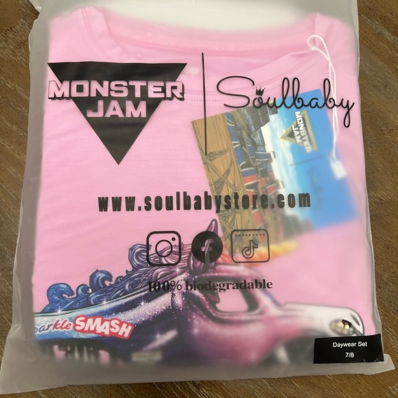 Pink Monster Jam Kids Pajama Set